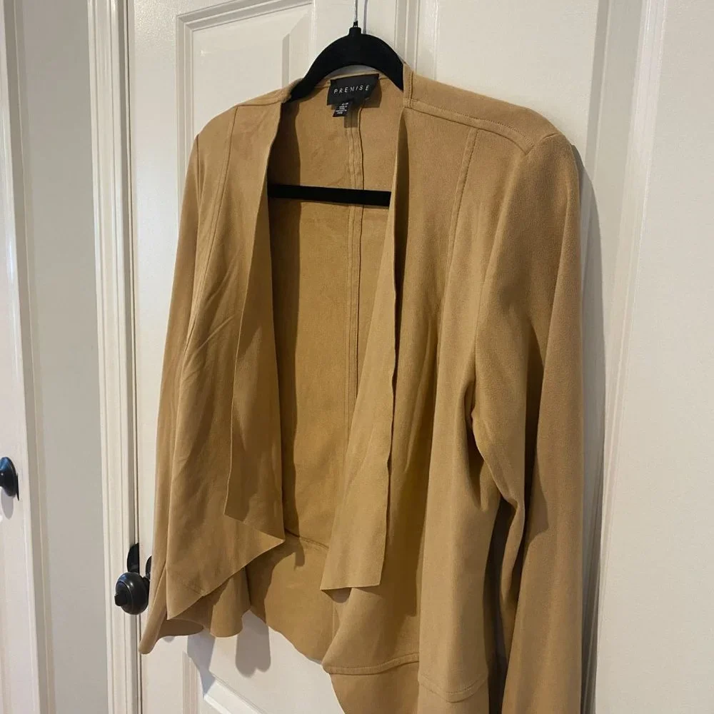Premise Tan‎ Faux Leather Cardigan - Size Small - Picture 4 of 8